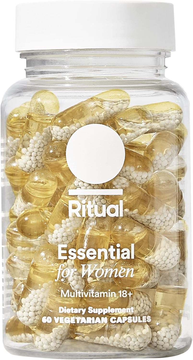 Ritual Multivitamin for Women 18+ with Vitamin D3 for Immune Support*, Vegan Omega 3 DHA, B12, Iron, Gluten Free, Non GMO, USP Verified, 30 Day Supply, 60 Capsules (60 ct, Mint)