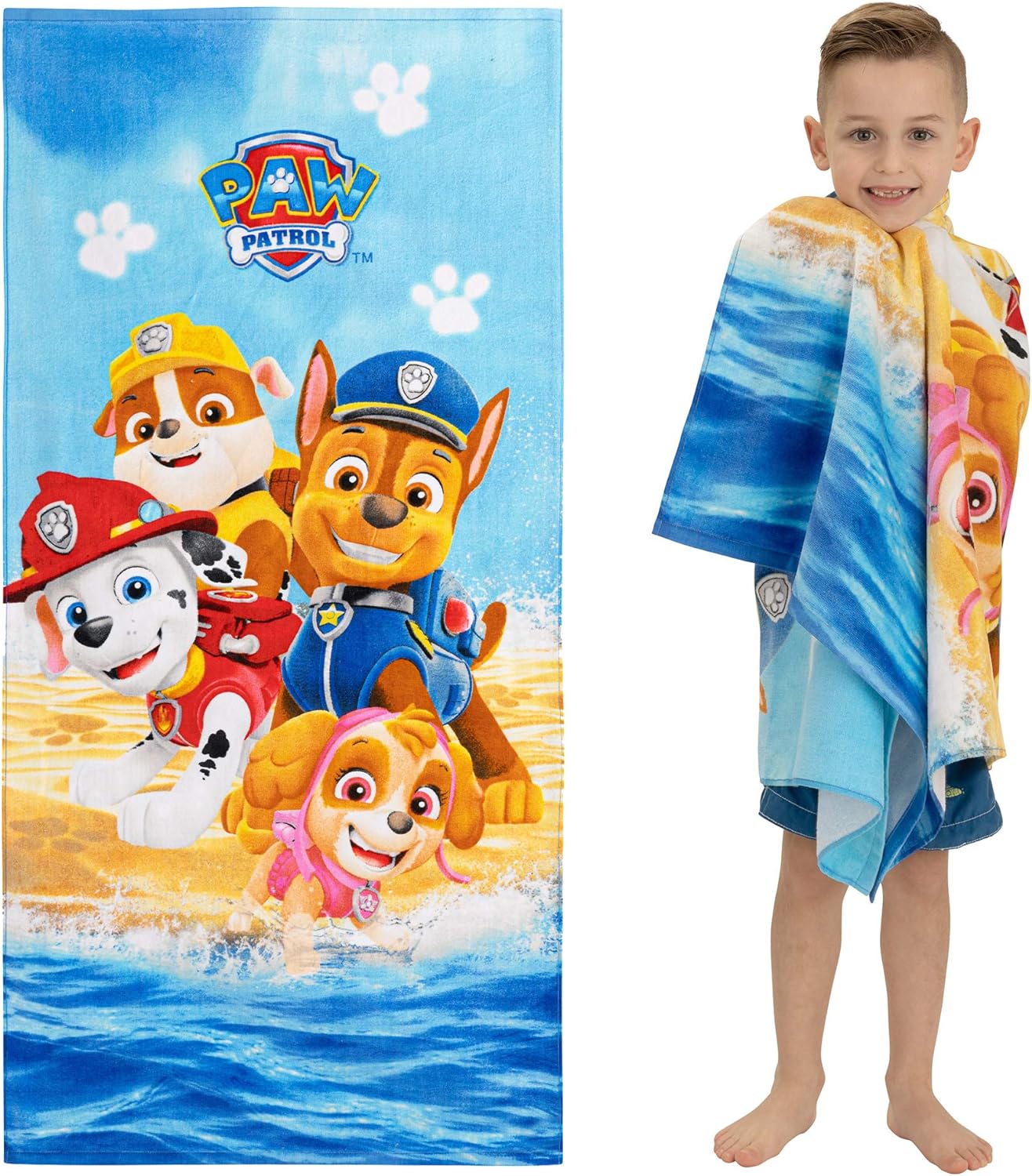 Franco Kids Super Soft Cotton Bath/Pool/Beach Towel, 58 in x 28 in, Paw Patrol