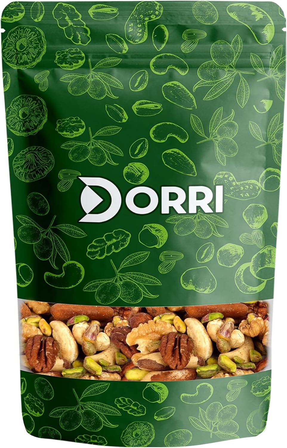 Dorri - Raw Mixed Nuts 1kg | Premium Quality, Healthy Snack, Almond, Brazils, Cashew, Hazelnuts, Pecans, Pistachio Kernel & Walnut (Available from 100g to 5kg)