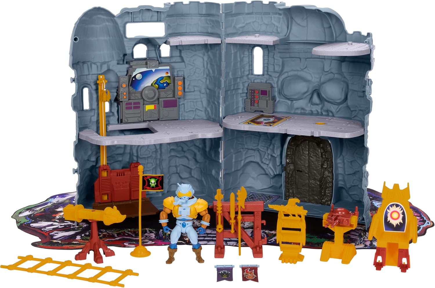 Masters of the Universe Vintage Castle Grayskull Playset with Display Mat & Spaceman Figure, Jawbridge & Other Features & Accessories