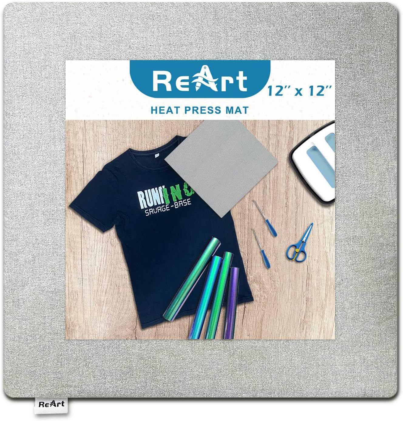ReArt Heat Press Mat for Cricut Easypress Both Sides Applicable - 12inch x 12inch Cricket Craft Vinyl Ironing Insulation Transfer Heating Mats for Easypress 2,Grey