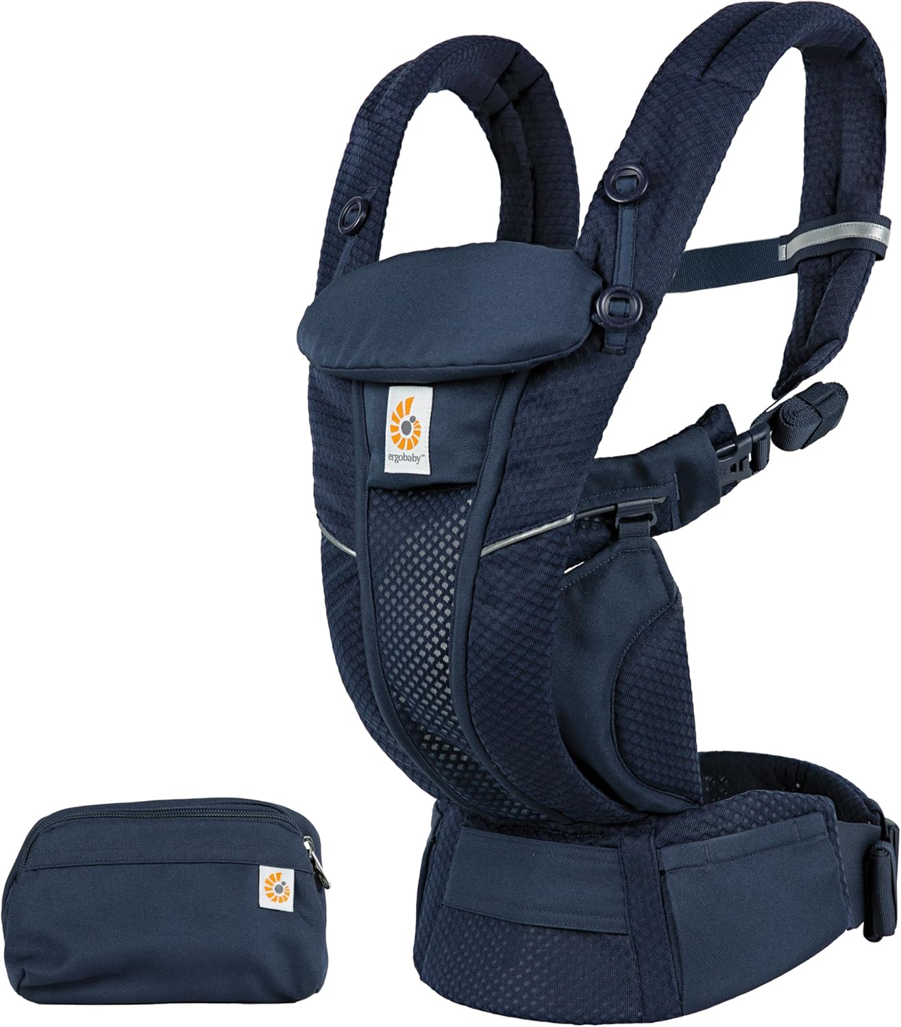Ergobaby Omni Breeze Carrier for Newborns, from Birth to 20.4 kg, 4 Positions, SoftFlex Mesh, Ergonomic Baby Front-Inward and Back Carry Position, Midnight Blue