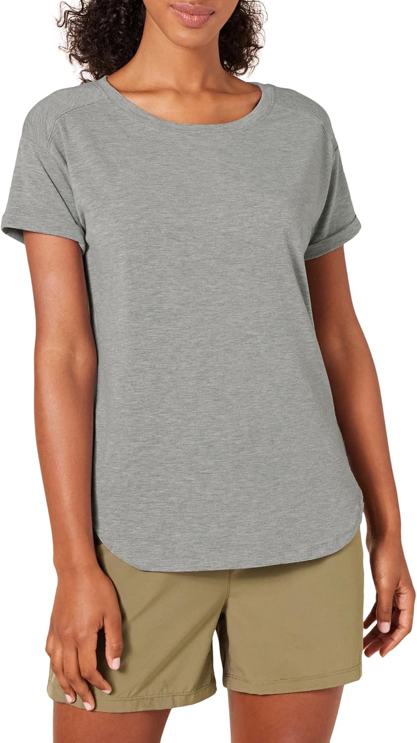 Amazon Essentials Women's Studio Relaxed-Fit Lightweight Crew Neck T-Shirt (Available in Plus Size), Multipacks