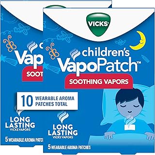 Vicks Children's VapoPatch, Wearable Mess-Free Aroma Patch, Soothing & Comforting Non-Medicated Vicks Vapors, For Children Ages 6+, 5ct - Pack of 2