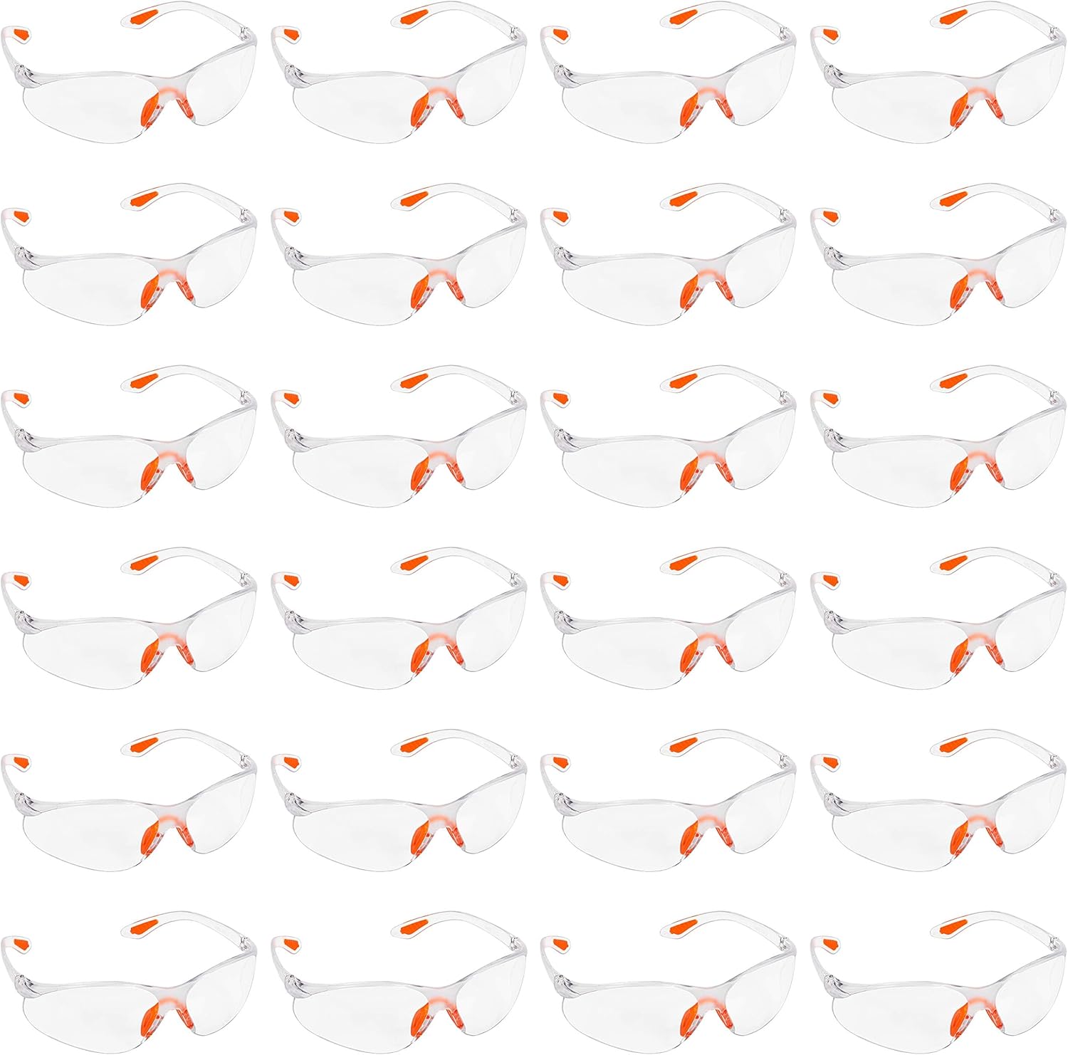 Kurtzy Clear Safety Glasses for Work (24 Pack) - Eye Protection Glasses/Safety Goggles for Adults - Anti-Fog Protective Glasses for Work, Squash & Airsoft