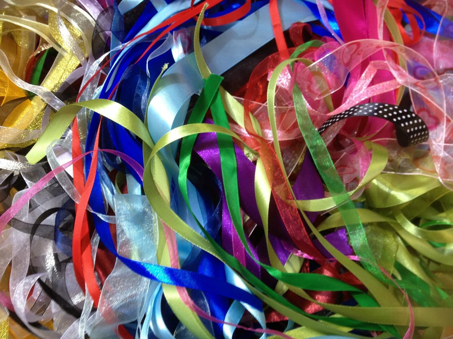 10M Bundles of Mixed Ribbon off cuts Assorted Colours / sizes Premium Quality