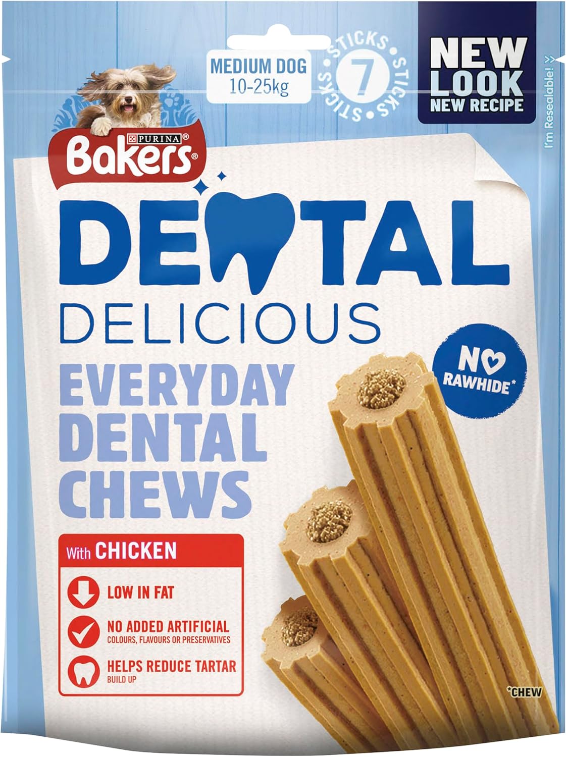 Bakers Dog Treats Bags (Price Marked) (Pack of 6, DENTAL DELICIOUS (200g))