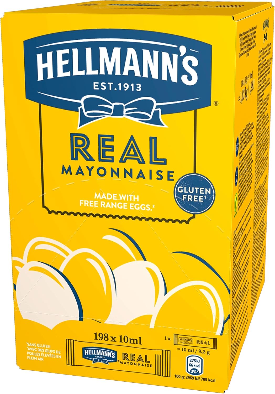Hellmann's Real Mayonnaise Sachets, 198 x 10ml