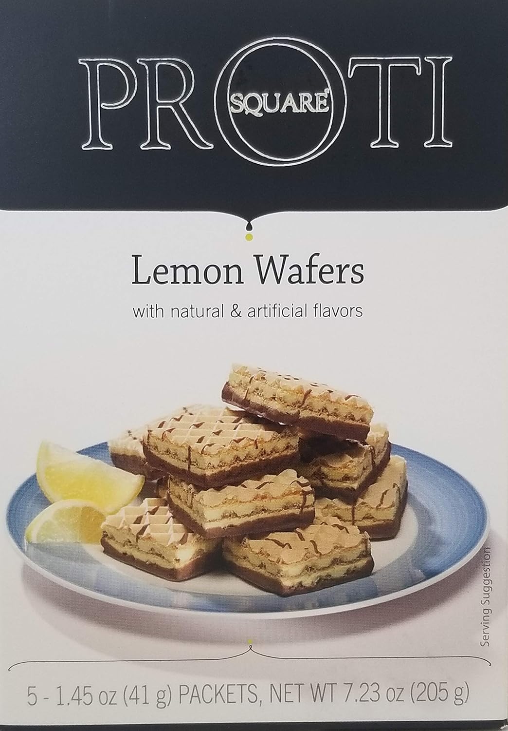 Proti Fit High Protein Wafer Bar - Lemon (5 Servings/Box) - Trans Fat Free, Aspartame Free, Cholesterol Free