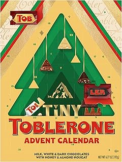 Tiny Toblerone Assorted Chocolate Bars, Holiday Advent Calendar, 24 Days