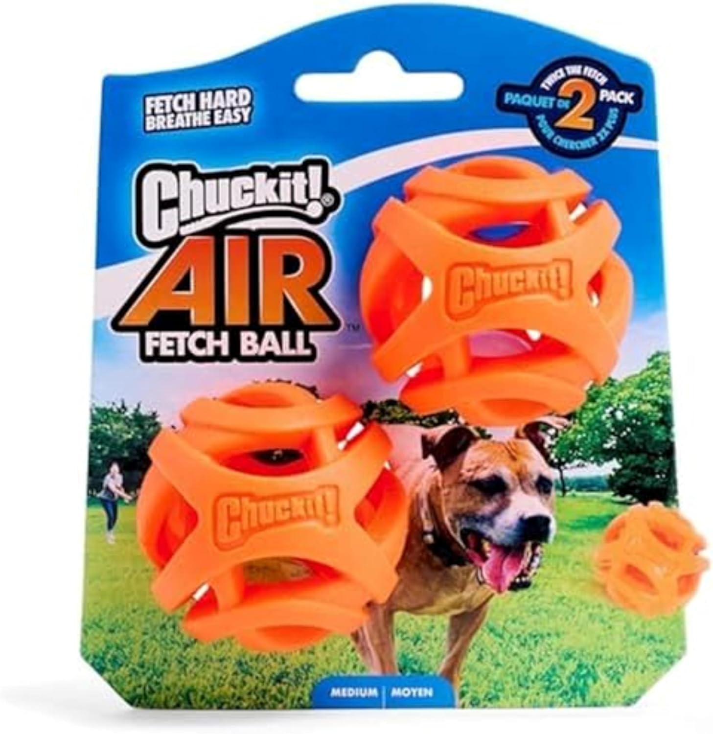 Chuckit! Ball Breathe Right Fetch Ball Medium By 2 Balls to Pursue For Dog, M