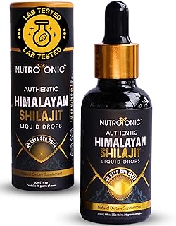 NUTROTONIC Authentic Himalayan SHILAJIT Organic Liquid Drops, 100% Sun Dried Premium Cold Extracted, Natural Fulvic Acid 86%, Humic Acid 10%, 150 Servings (2)