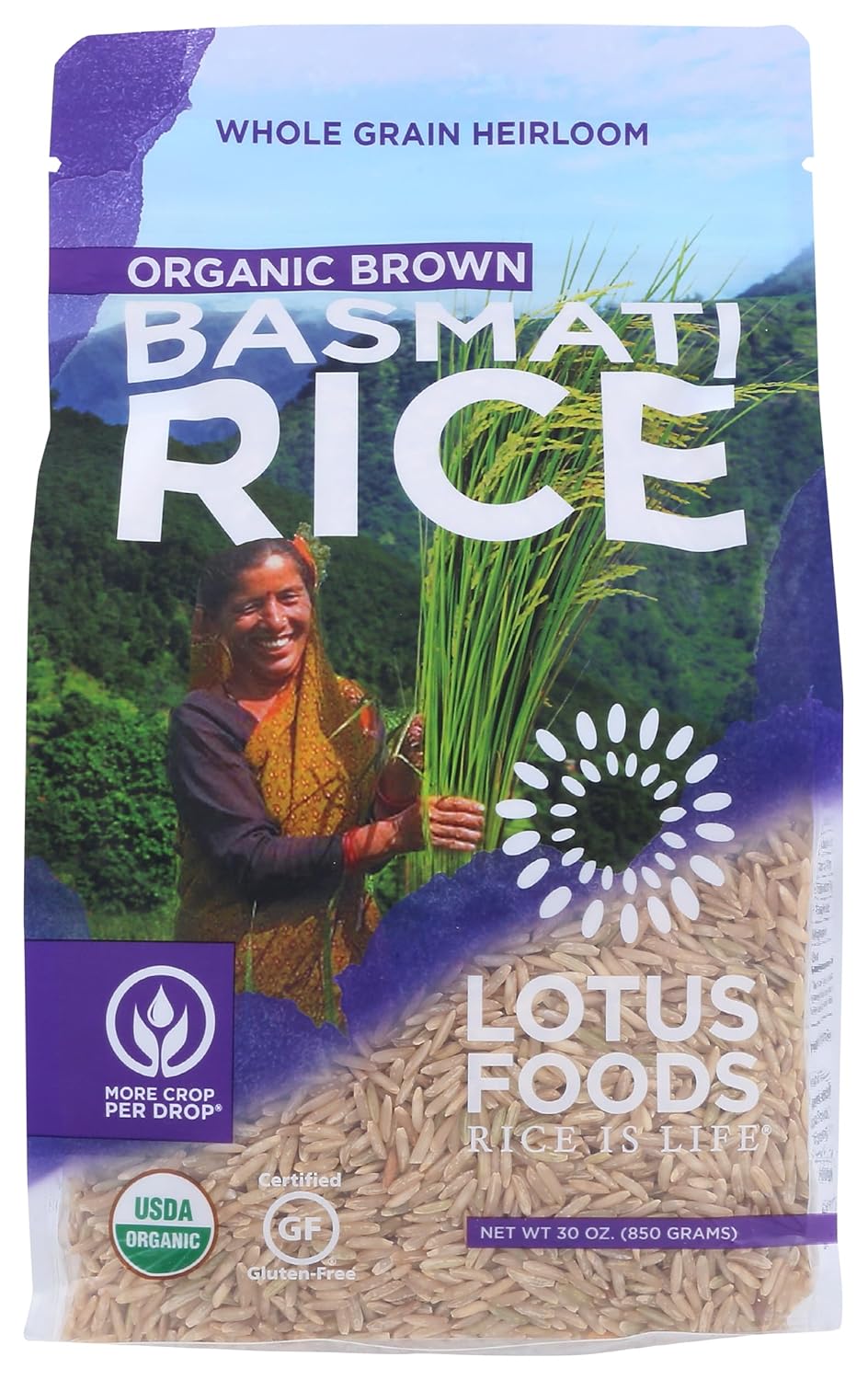 LOTUS FOODS Organic Brown Basmati Rice, 30 OZ