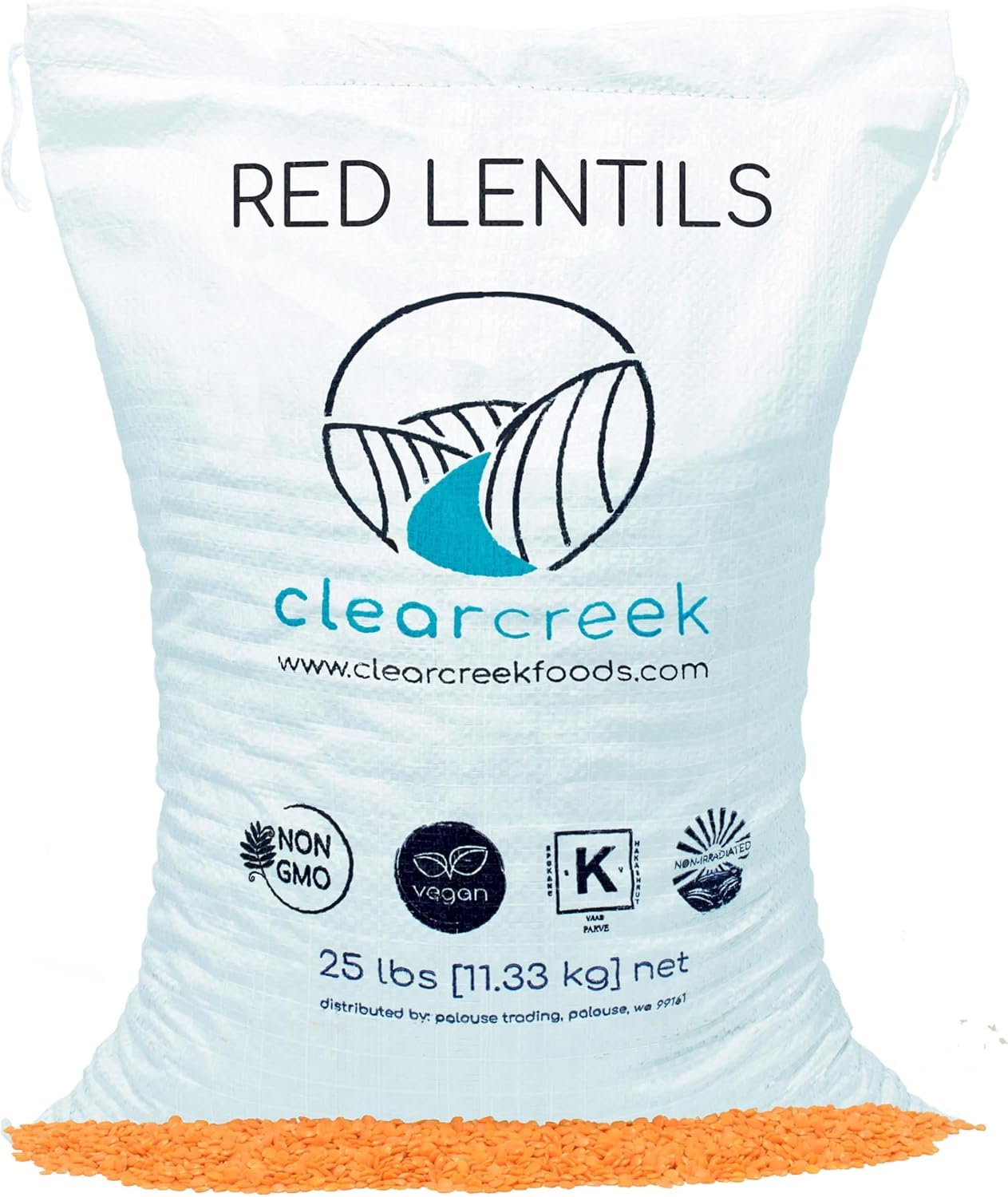Grown in Idaho Red Lentils | 25 LBS | Non-GMO | Kosher | Vegan | Non-Irradiated (Will Sprout)