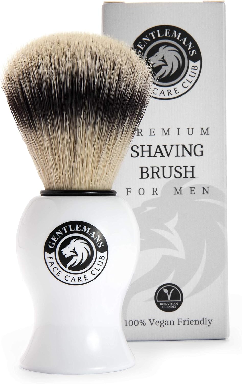 Gentlemans Face Care Club Vegan Friendly Shaving Brush - Badger Friendly Shave Brush for Shaving Cream, Foam Or Soap - No Bristle Loss Promise