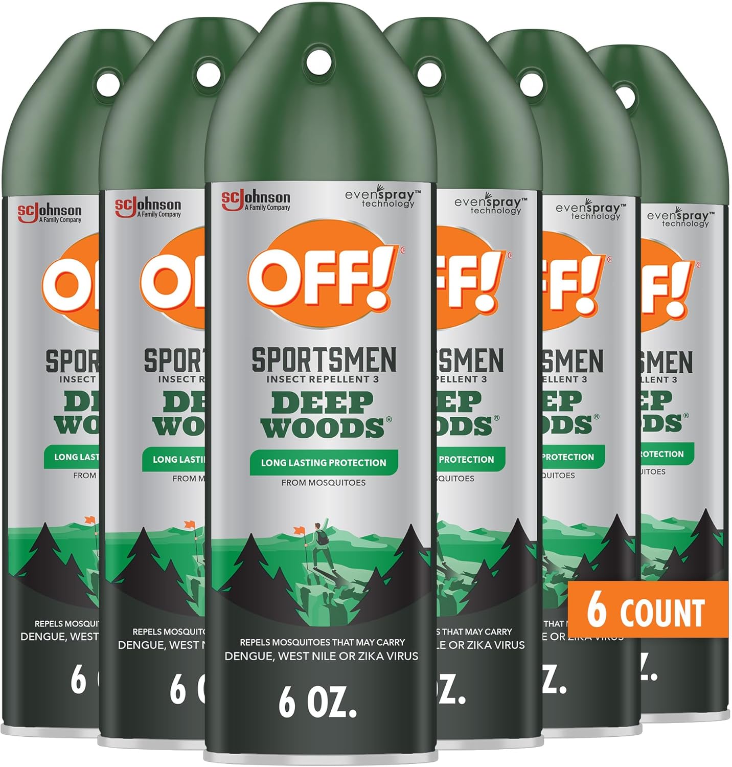 OFF! Deep Woods Sportsmen Insect Repellent Spray for Hunting Camping and Fishing 6 Ounce (Pack of 6)
