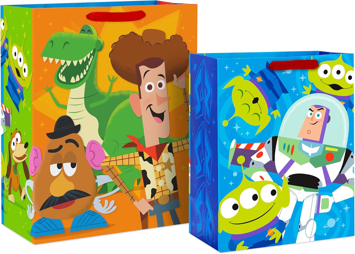 Hallmark Disney Pixar Toy Story Gift Bags for Kids (2 Bags: 1 Large 13", 1 Extra Large 15") for Birthdays, Back to School, Christmas