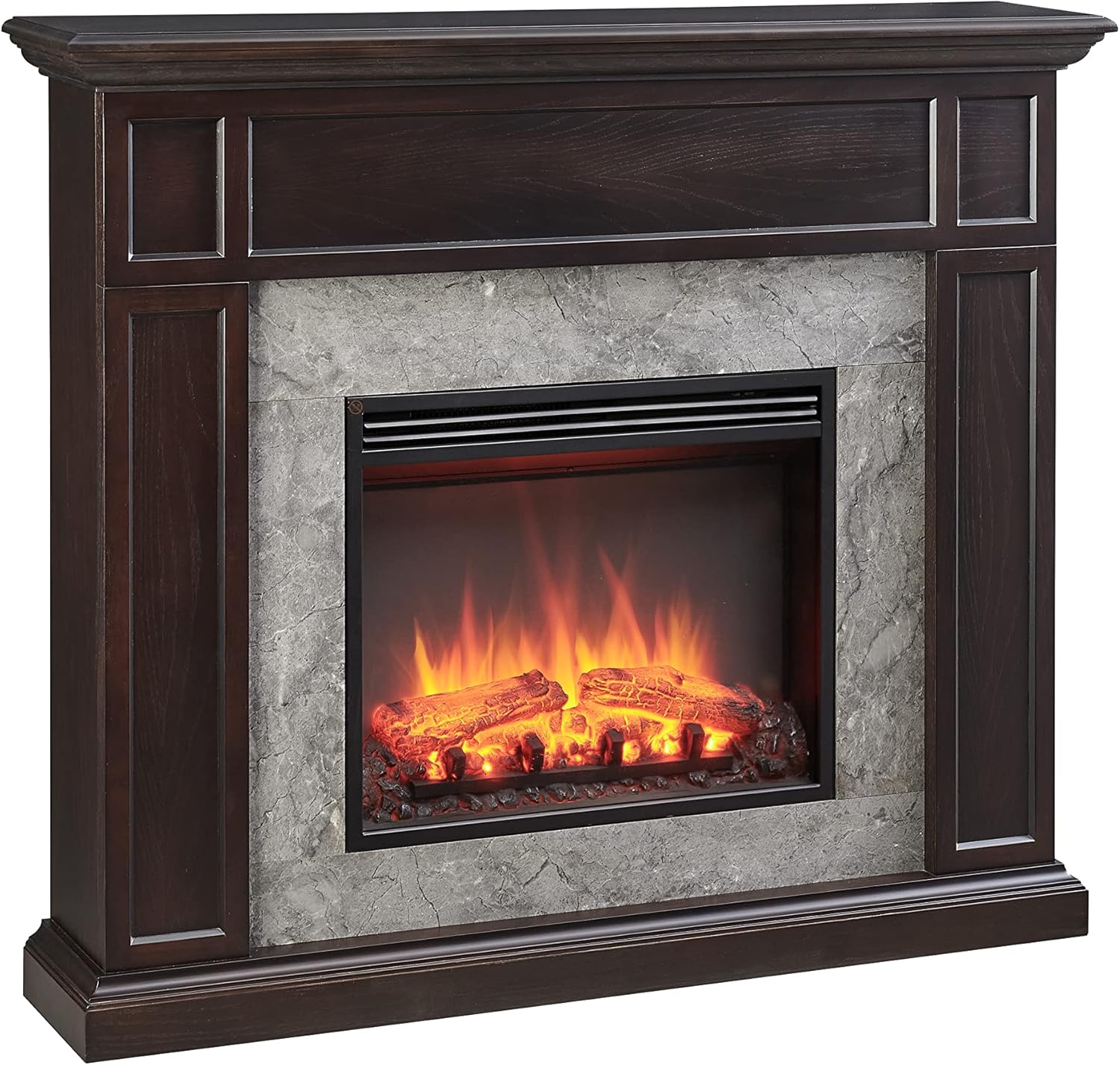 FLAMME Beaumont 48" Electric Fireplace Suite with Espresso Oak Surround and 2kW Heater