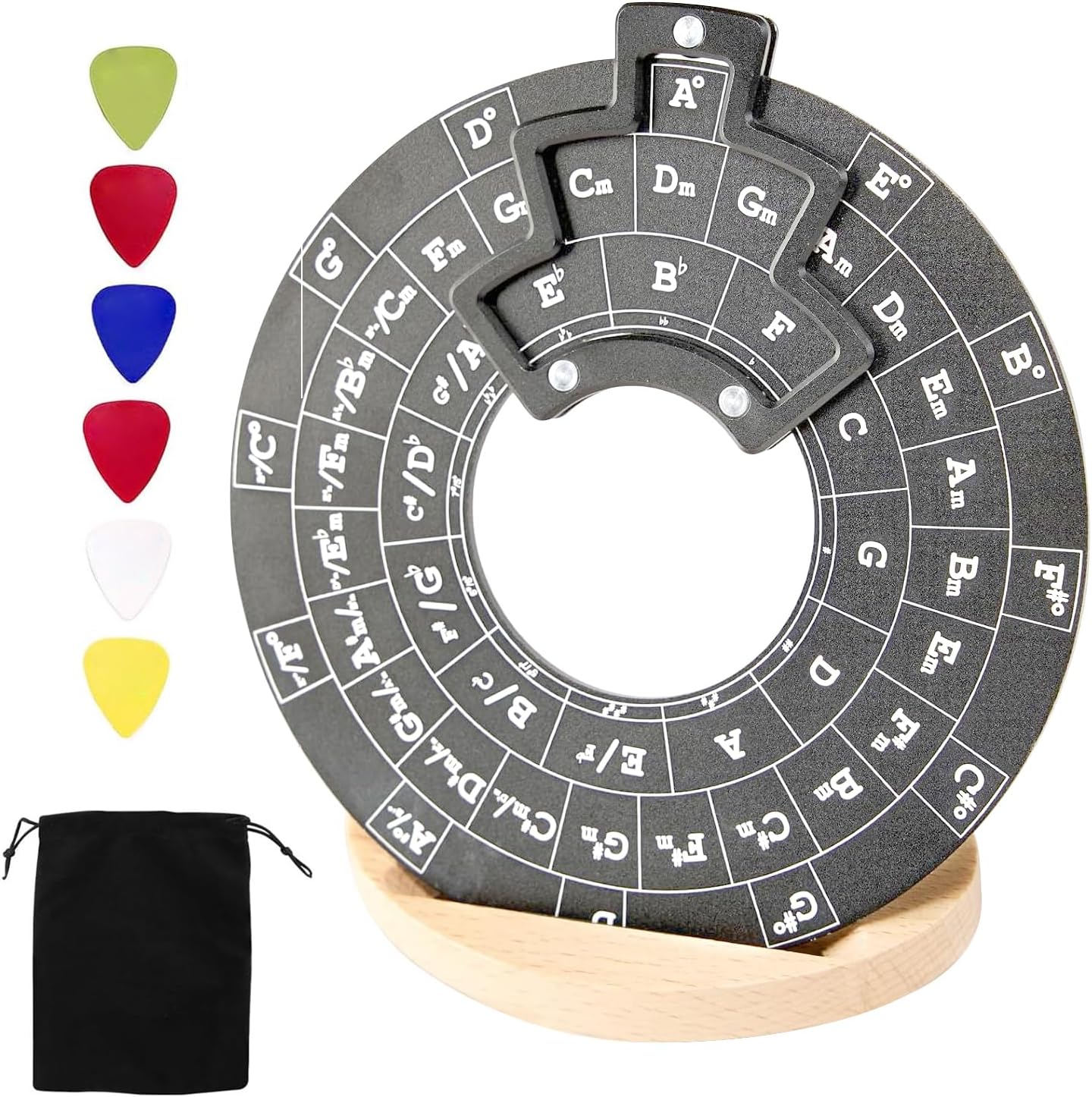 Circle of Fifths Wheel Metal Aluminum Alloy Melody Tool Chord Wheel,Guitar Music Theory Disc Circle of Fifths, Chord Wheel Musical Instrument for Musical Instruments (Grey)