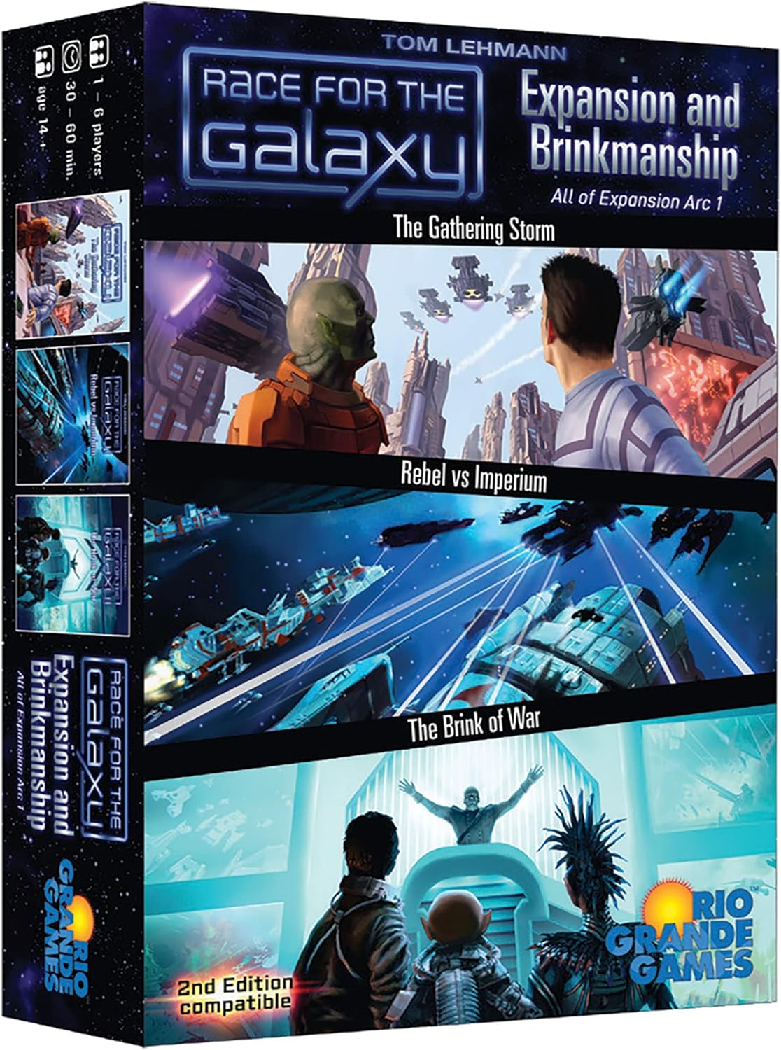Rio Grande Games Race for The Galaxy: Expansion and Brinkmanship - The Combined 1st Arc - Rio Grande Games, Compatable with Race for The Galaxy Second Edition, Ages 14+, 1-6 Players, 30-60 Min