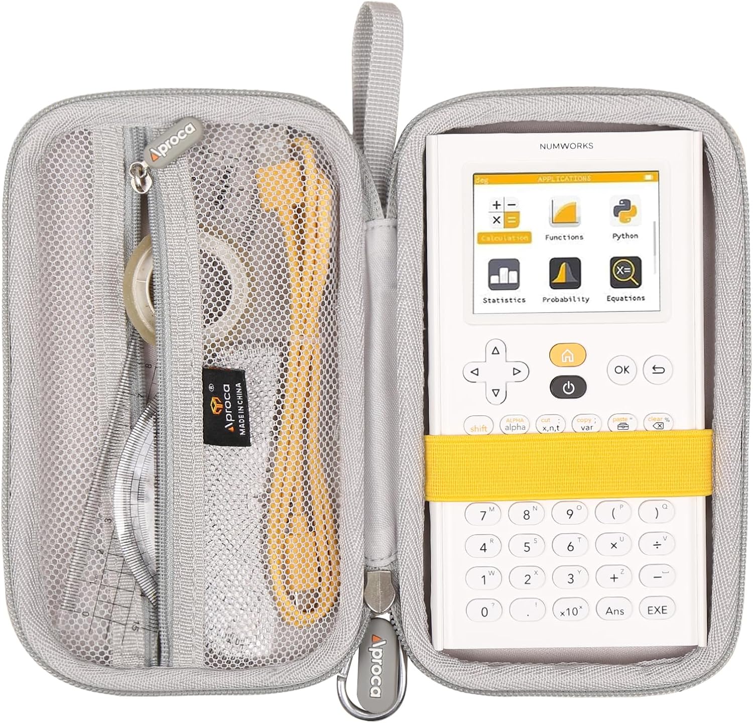 Aproca Calculator Case Compatible with NumWorks Color Graphing Calculator and charging cable -Grey (Case Only)