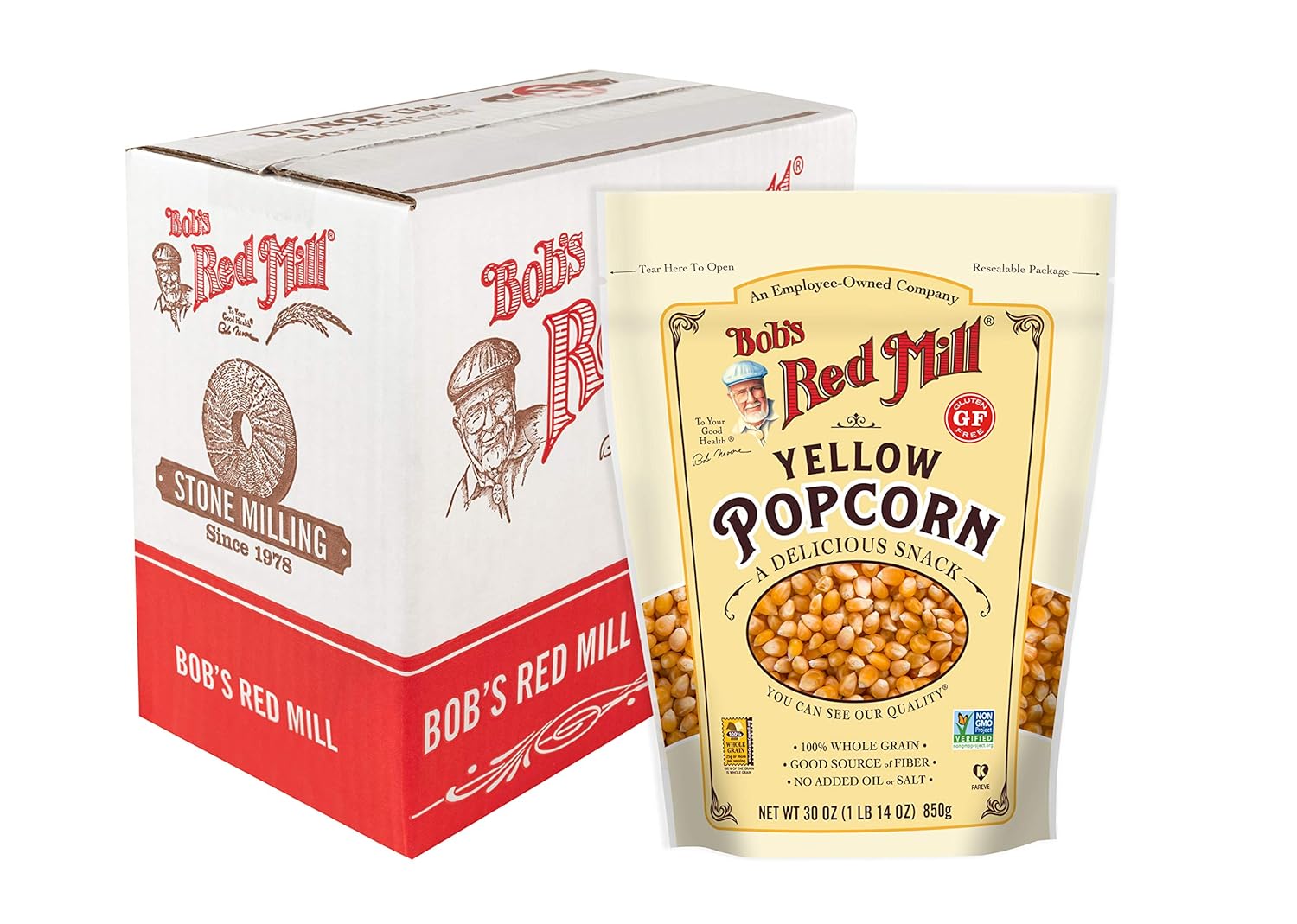 Bob's Red Mill Whole Yellow Popcorn, 30-ounce (Pack of 4)