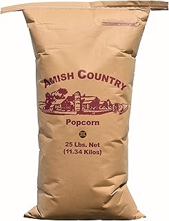 Amish Country Popcorn | 25 lb Bag | Medium White Popcorn Kernels | Old Fashioned, Non-GMO and Gluten Free (Medium White - 25 lb Bag)