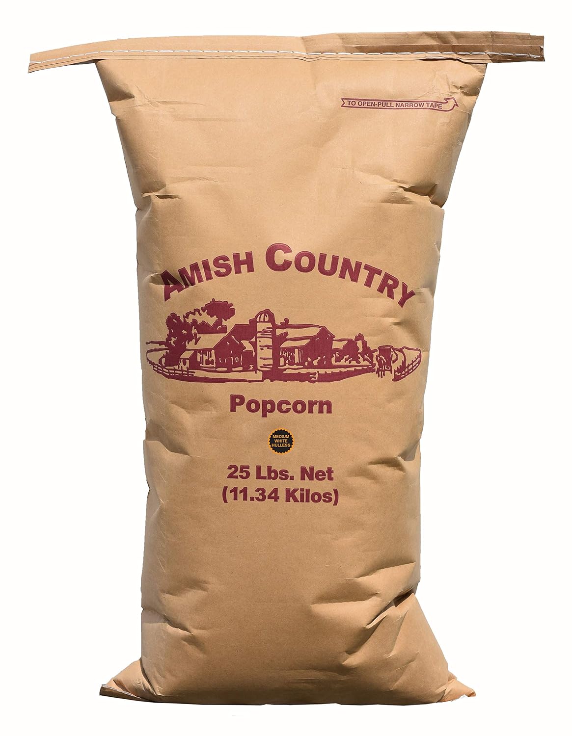 Amish Country Popcorn | 25 lb Bag | Medium White Popcorn Kernels | Old Fashioned, Non-GMO and Gluten Free (Medium White - 25 lb Bag)