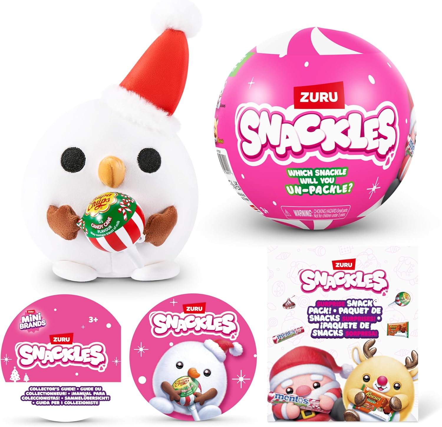 Snackles Christmas Mystery UNbox 5 Inch Plush in Capsule by ZURU, Ultra Soft Plush, Collectible Plush with Real Licensed Brands, Stuffed Animal, Giftable, Holiday