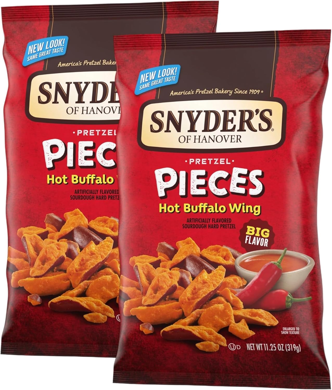 Snyder's of Hanover Pretzel Pieces, Hot Buffalo Wings 319g, (Pack of 2)