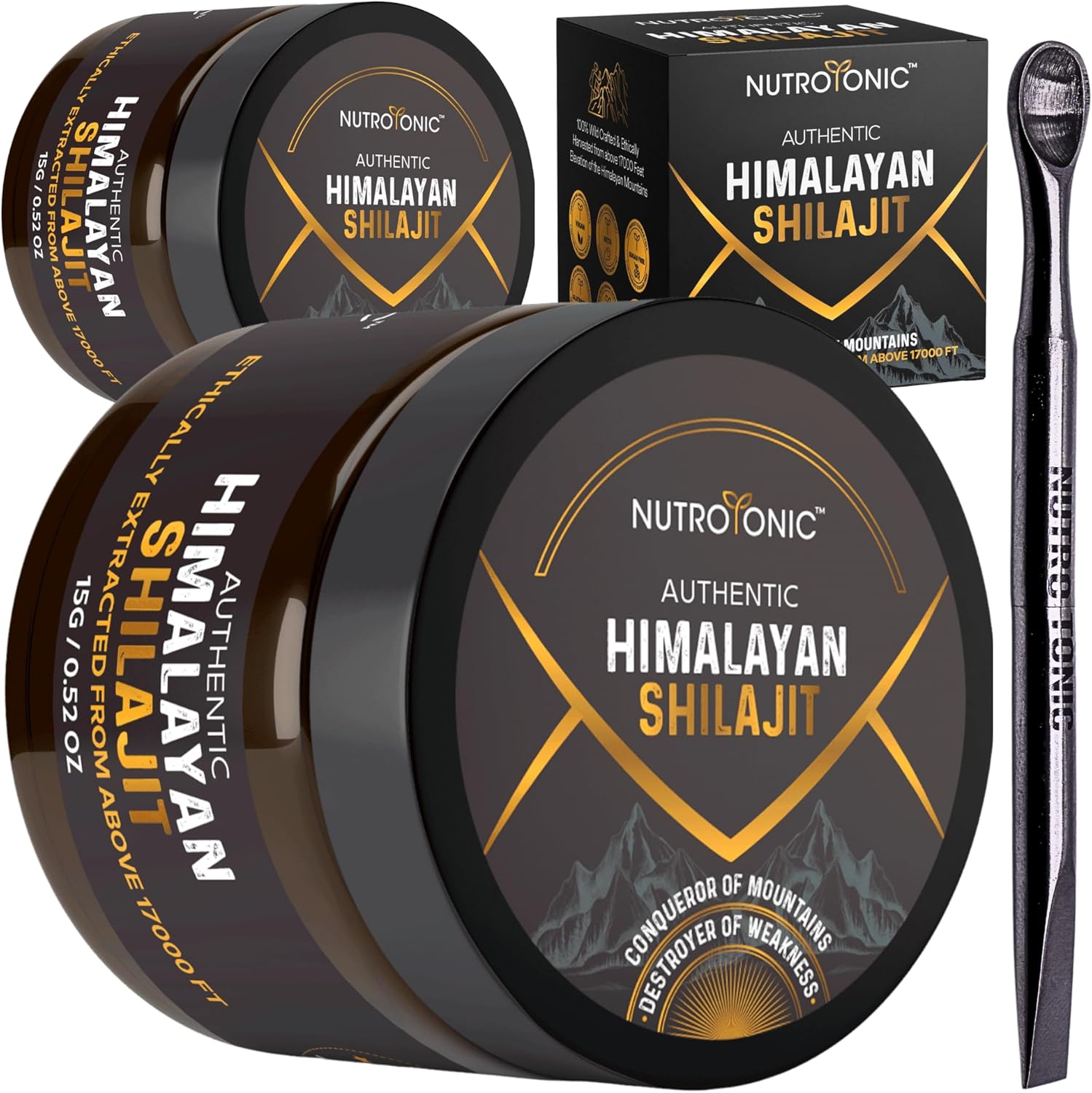 Authentic Himalayan SHILAJIT® by NutroTonic® | 60 Days Sun Dried Organic Most Potent Premium Resin | Lab Tested for Safety | Natural Source of Fulvic Acid +86% & Humic Acid +10%