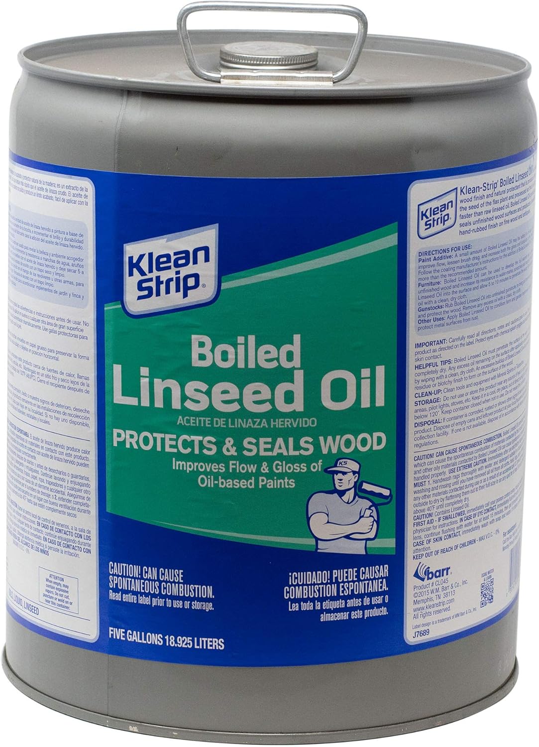 Klean-Strip Green CLO45 Boiled Linseed Oil, 5-Gallon
