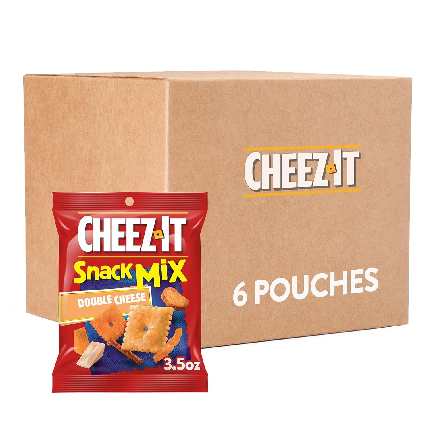 Cheez-It Snack Mix, Lunch Snacks, Double Cheese (6 Pouches)