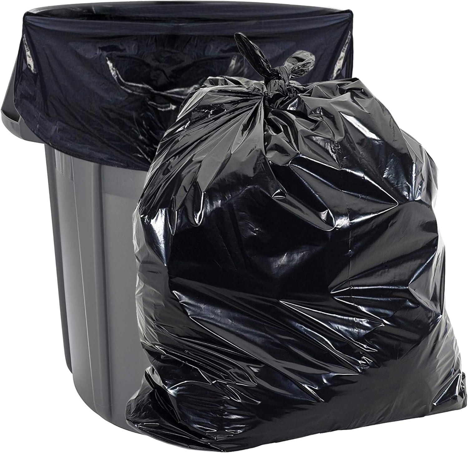 Aluf Plastics Heavy Duty 55 Gallon Trash Bags - (Value 50 Pack) - 1.5 MIL equivalent Industrial Strength Plastic 35" x 55" for 50-55 Gal Cans -Fits Toter, Rubbermaid Brute, Carlislie Bronco etc.