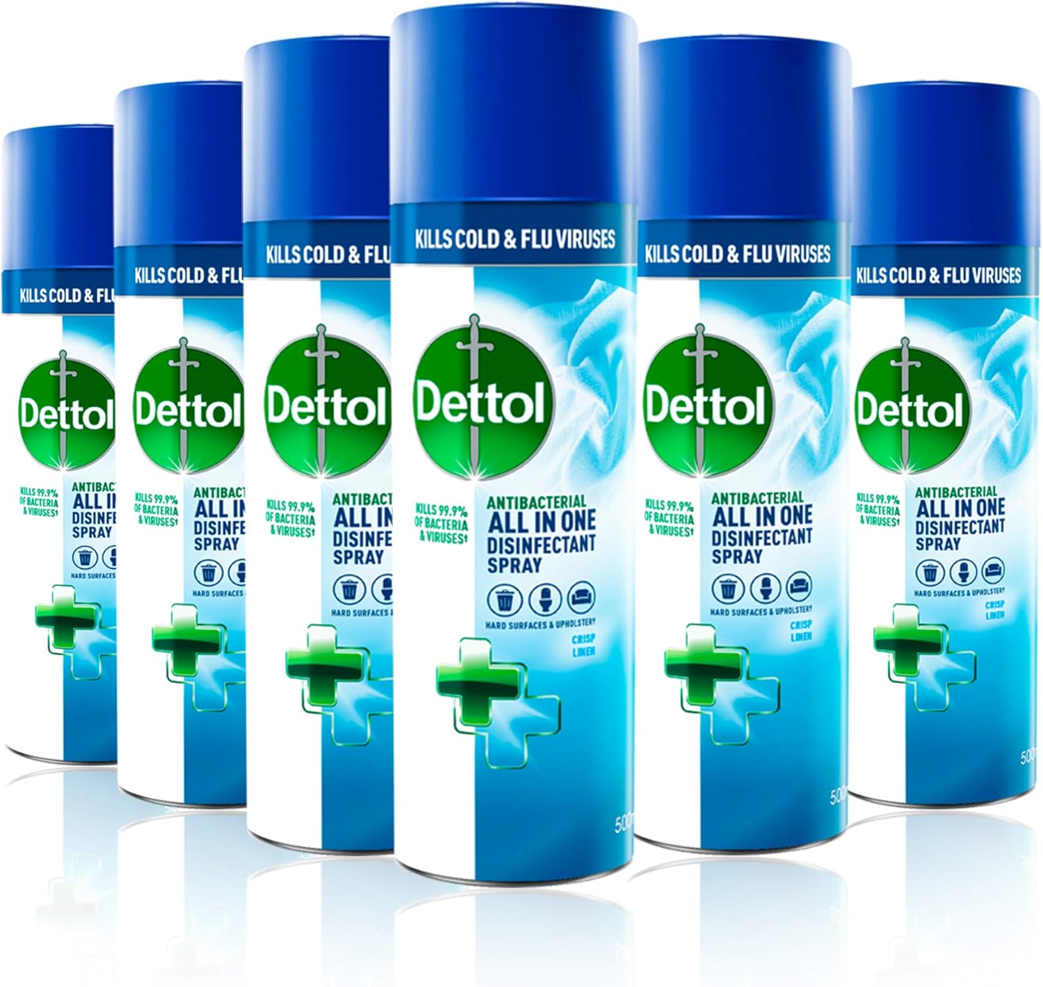 Dettol All-in-One Disinfectant Spray Crisp Linen, 400 ml, Pack of 6