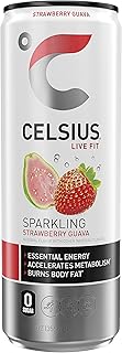 CELSIUS Sparkling Strawberry Guava, Functional Essential Energy Drink, 12 Fl Oz