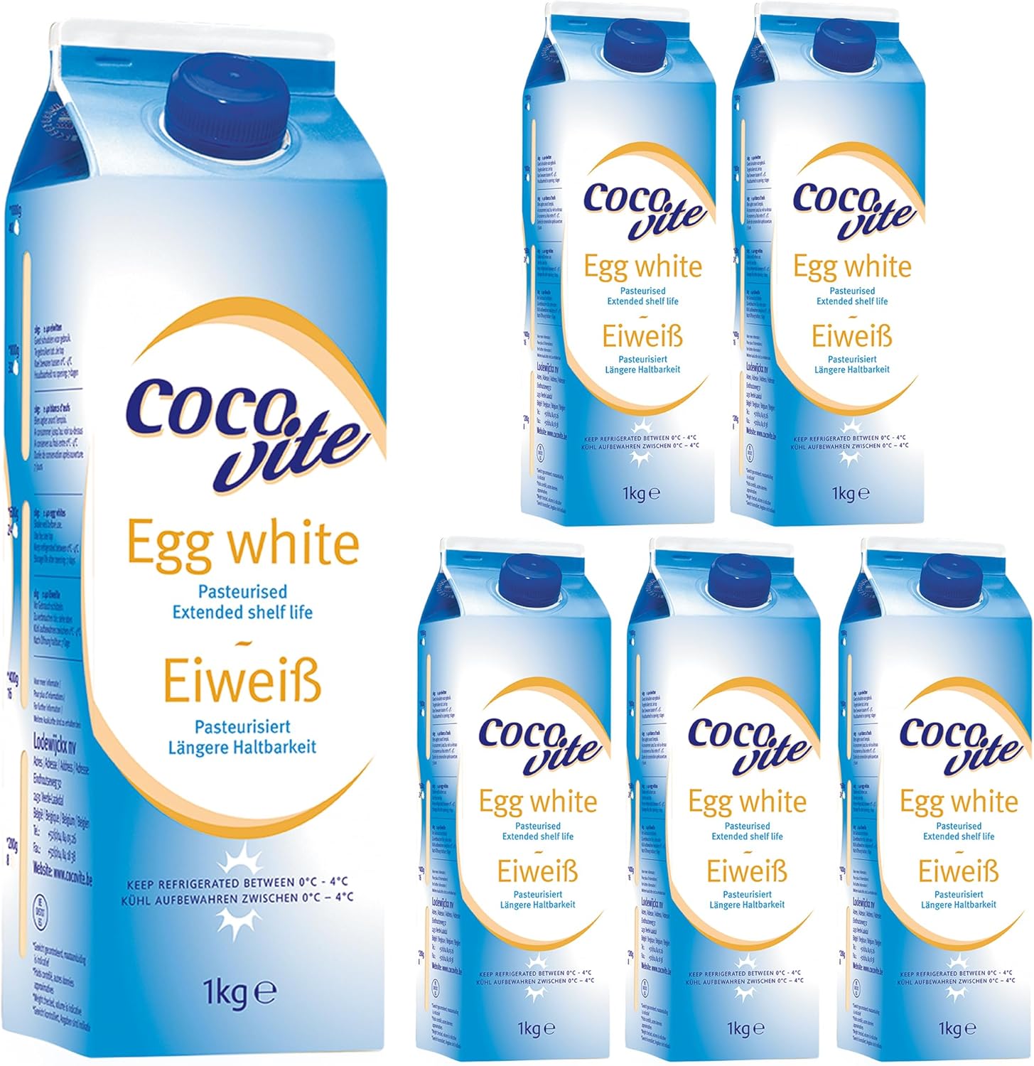 Liquid Egg Whites Pasteurised Liquid 1KG / 1 Litre Eggs White Protein by Pure Source Nutrition (6 x 1KG)