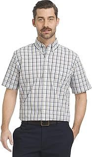 Arrow 1851 Men's Hamilton Poplins Short Sleeve Button Down Plaid Shirt