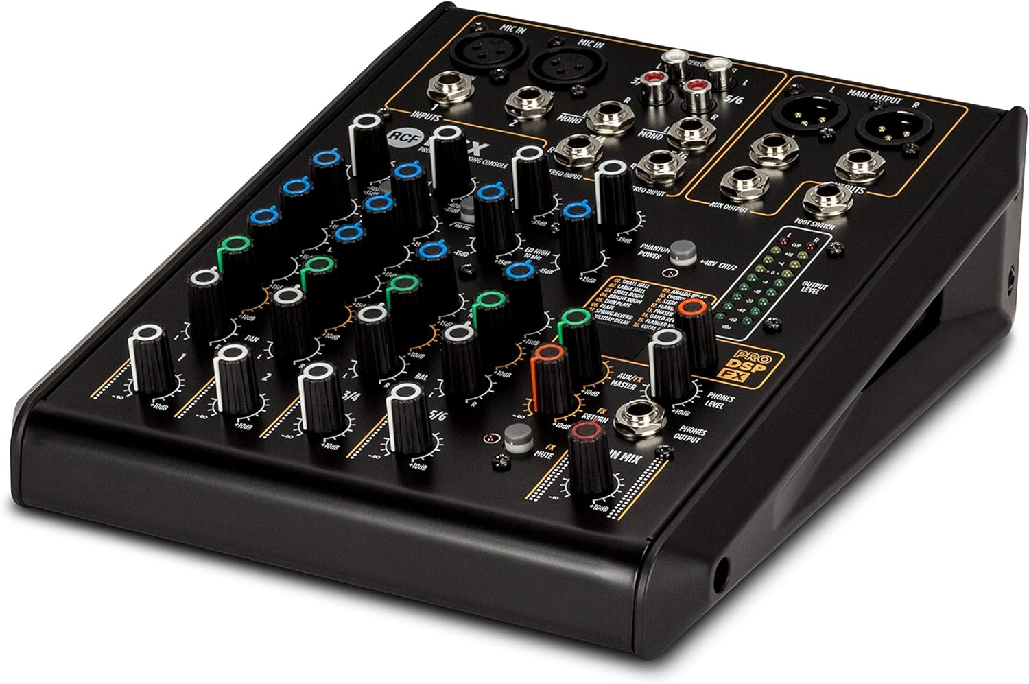 RCF F-6X 6 Channel Mixing Console With Multi-Fx Balanced Main Output Audio Path from Input to Output 16 Presets PRO DSP Internal FX