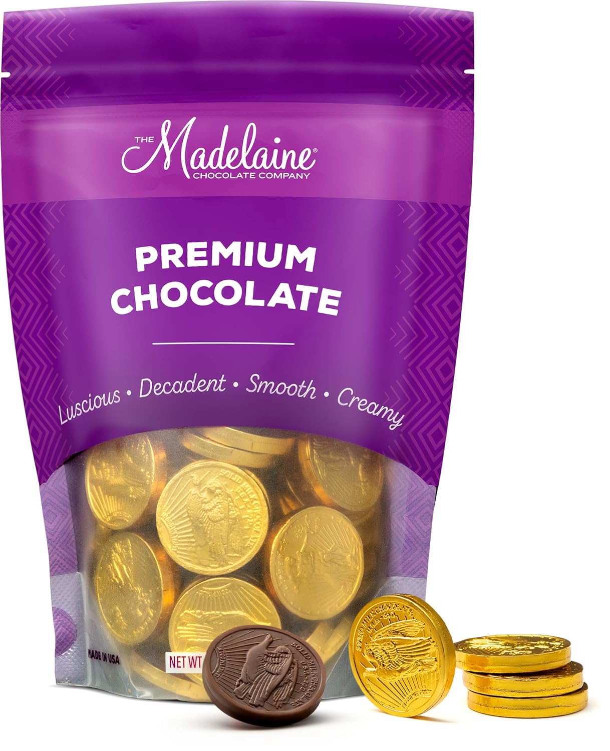 Madelaine Gold Chocolate Coins – St. Patrick’s Day Candy, Gold Foil Wrapped Milk Chocolate Coins, Lucky Party Favors & Festive Decorations – 1/2 LB Bag – Medium Coins