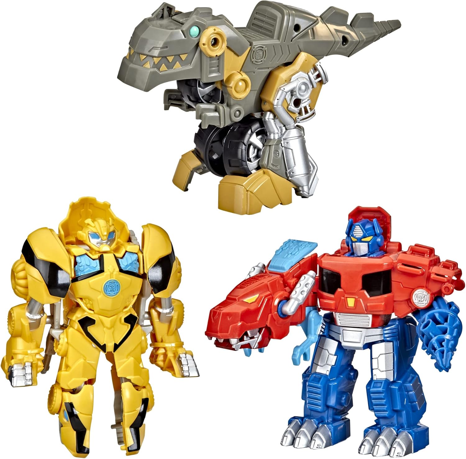 Transformers Playskool Primal Team-Up 3-Pack with Optimus Prime,Bumblebee, and Grimlock Converting Dinosaur Figures, 4.5-Inch Toys, Ages 3 and Up (Amazon Exclusive)
