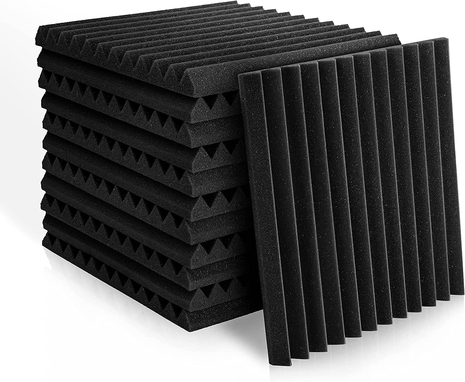 12 Pack Set Acoustic Panels, 1" X 12" X 12" Acoustic Foam Panels, Studio Wedge Tiles, Sound Panels wedges Soundproof Sound Insulation Absorbing
