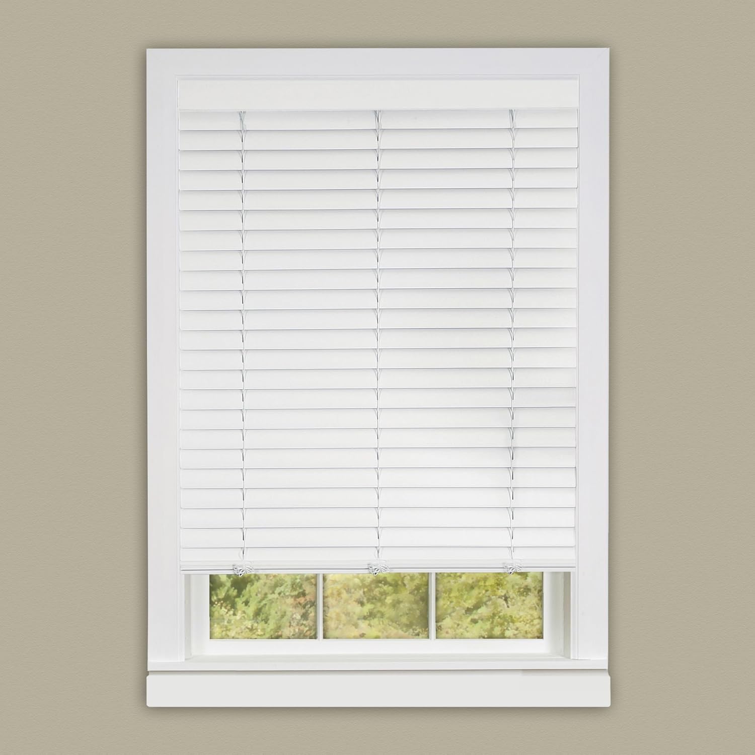PowerSellerUSA Achim Home Furnishing Cordless GII Luna 2" Slat White Venetian Window Blinds 32" W x 64" L