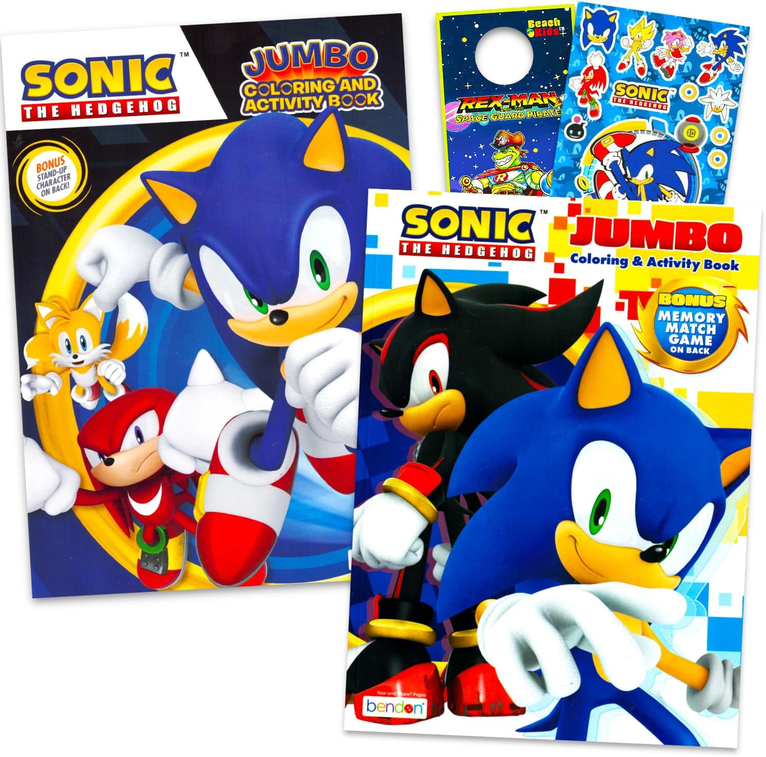 Sonic the Hedgehog Coloring Book for Kids Ages 4-8 - Bundle with Sonic and Shadow Coloring Pages, Activities, Games Plus Sonic Stickers, More | Sonic Activity Book Set for Boys