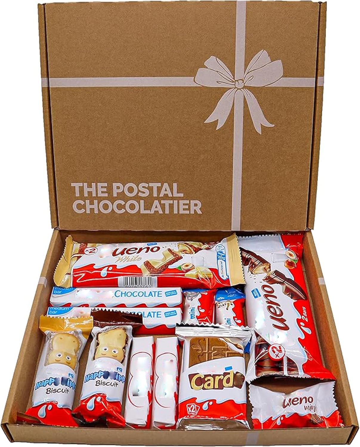 Chocolate Bueno Gift Box Hamper, Letter Box Friendly, Perfect for Presents, Surprises and Special Occasions, Bueno, Happy Hippo, Kinder Cards, The Postal Chocolatier