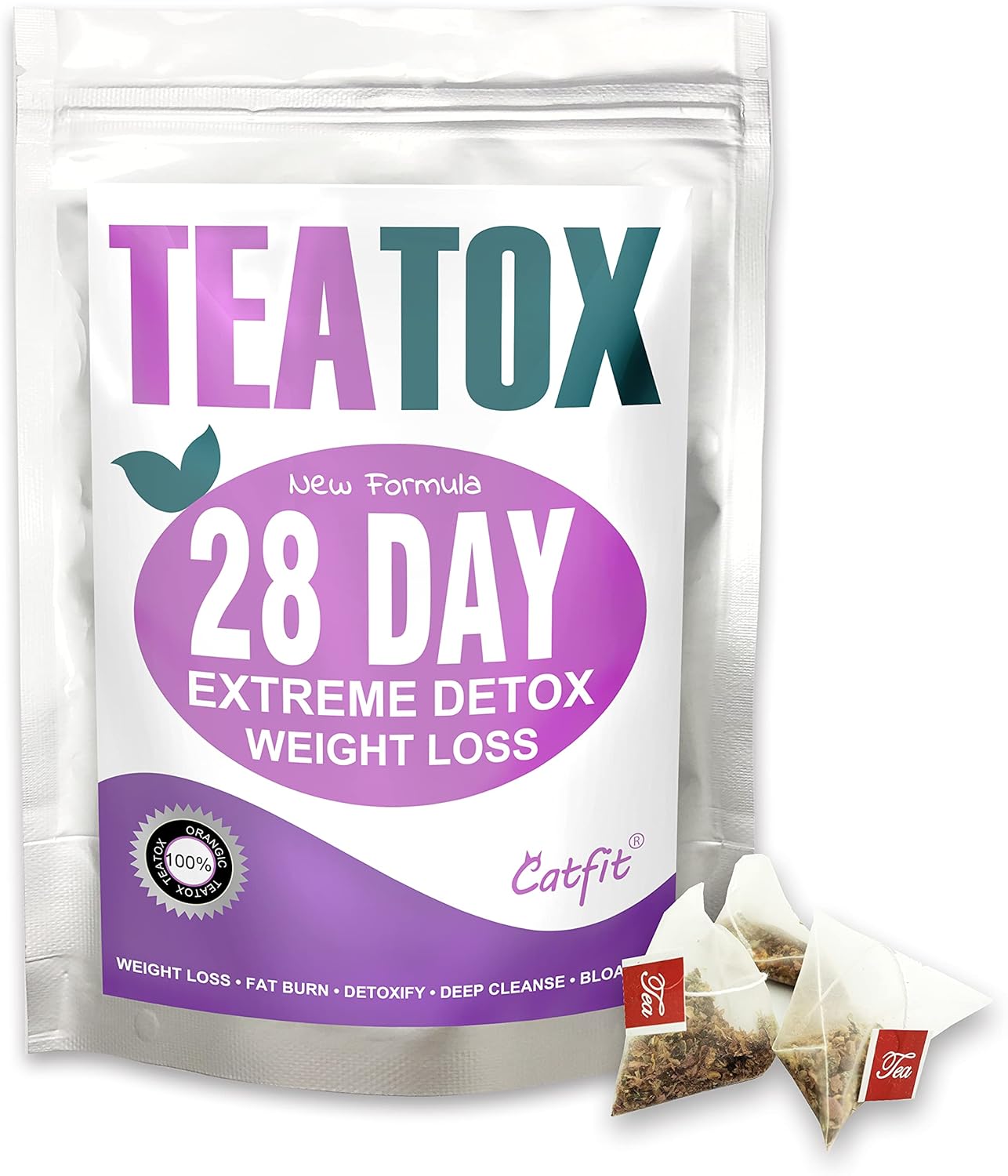 Catfit Detox Weight Loss Tea Herbal Tea, Slimming Tea 28 Days Natural Diet Tea for Cleanse