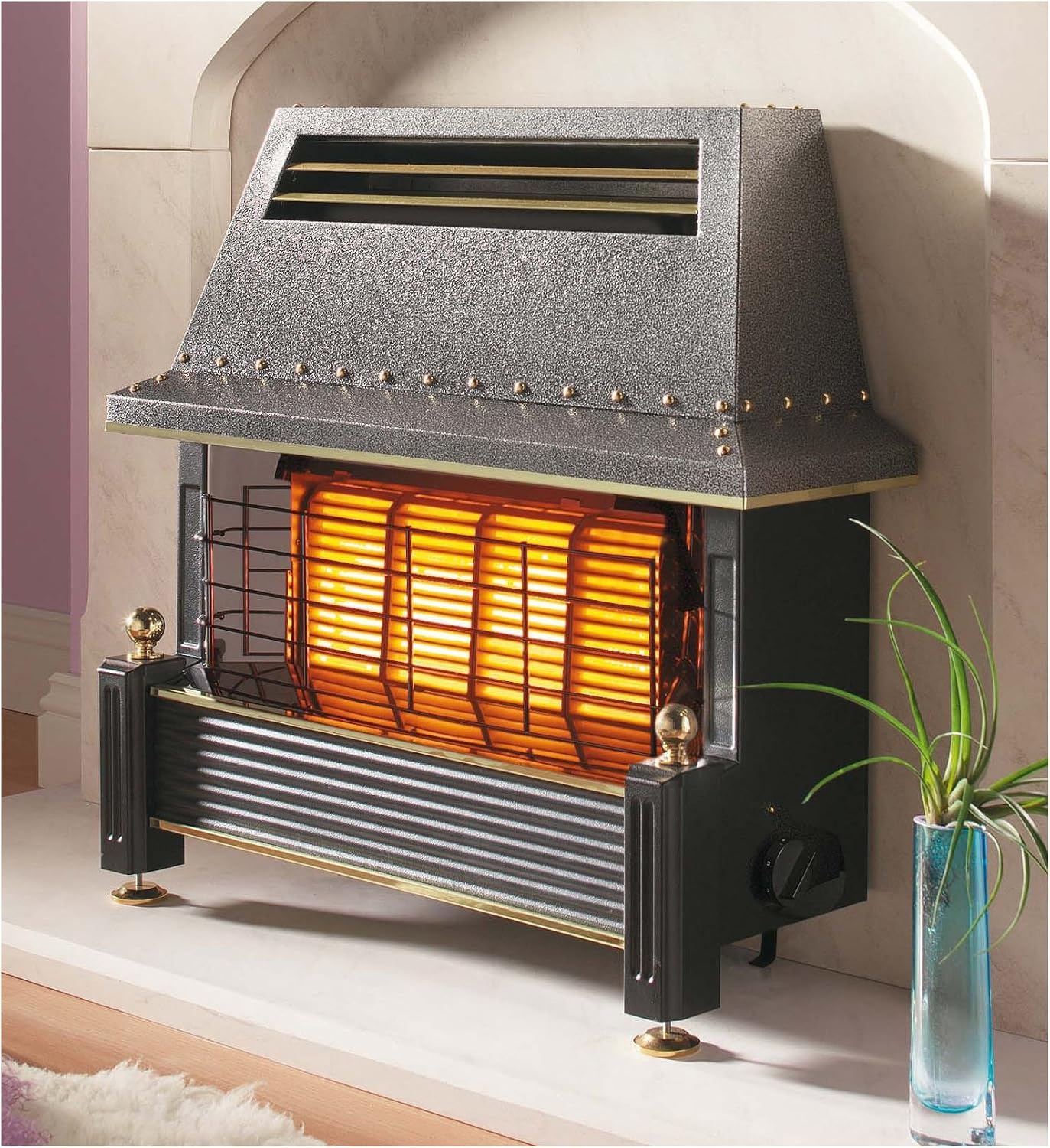 Flavel Regent Gas Fire - Natural Gas Heater, Outset Fireplace - Regency Style - Black by Flavel