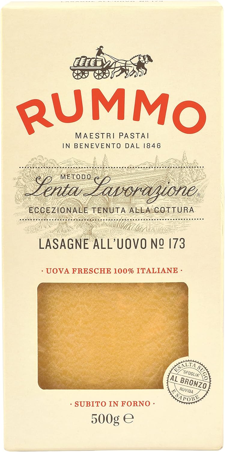 Rummo Egg Lasagne All'uovo Pasta, No.173 - Premium Italian Pasta Sheets, Artisan-Made for Traditional Layered Perfection, 500 g (Pack of 1)