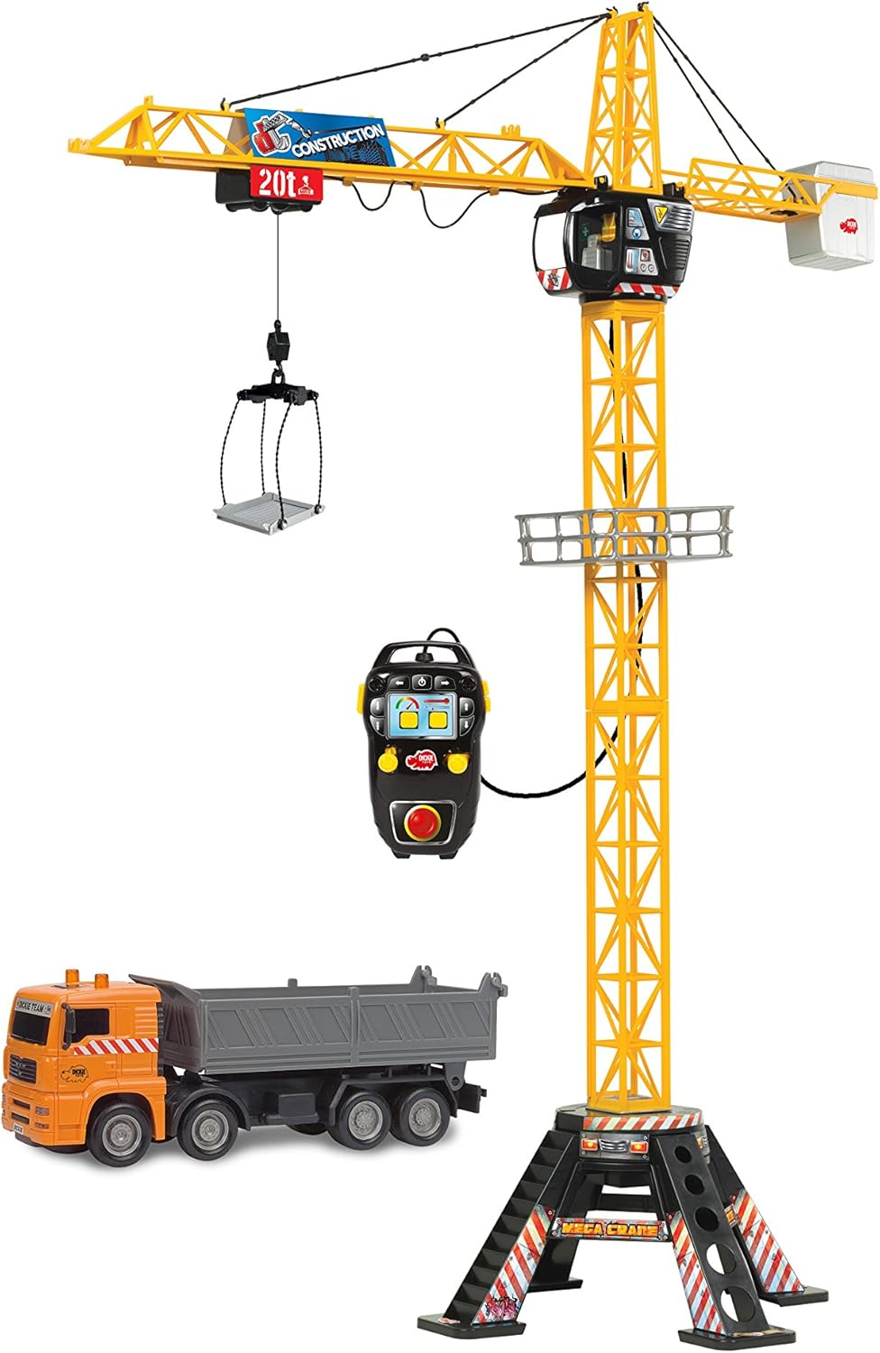 Dickie Toys 48" Mega Crane and Truck Vehicle and Playset