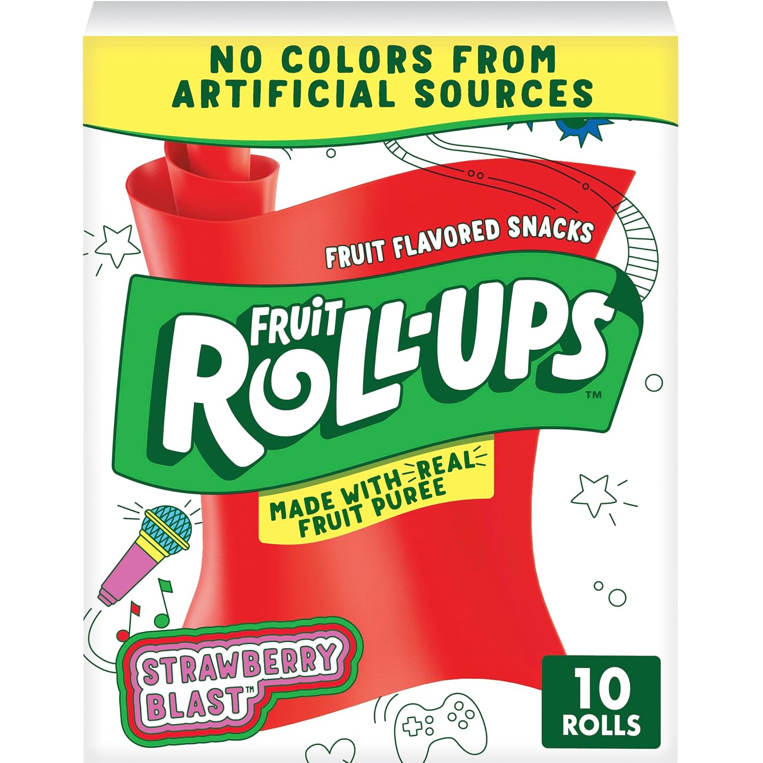 Fruit Roll-Ups Strawberry Sensation Fruit Snacks, 0.5 oz, 10 ct, 10 Pack